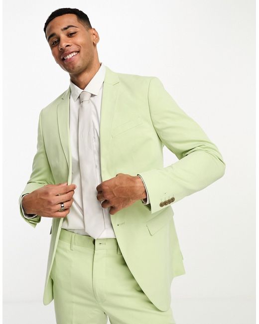 Jack & Jones Premium slim fit suit jacket in mint-