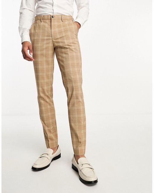 Jack & Jones Premium super slim fit suit pants in plaid-
