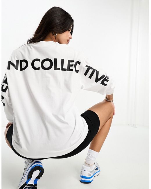 ASOS Weekend Collective oversized long sleeve T-shirt with back logo in