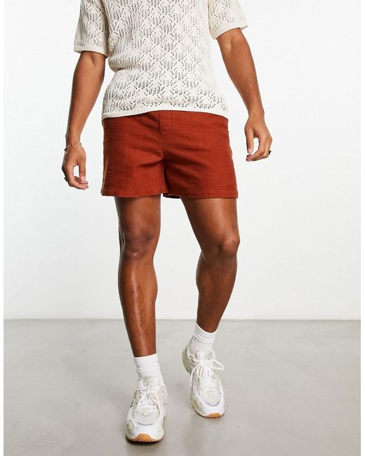 Asos Design wide textured shorts in shorter length