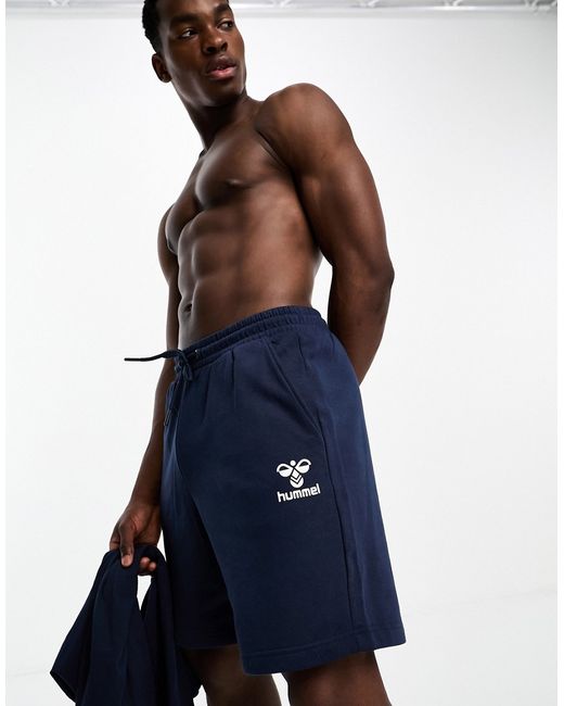 Hummel regular fit sweat shorts with logo in