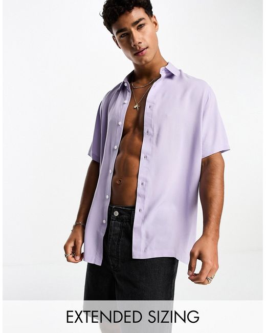Asos Design relaxed fit shirt in lilac-
