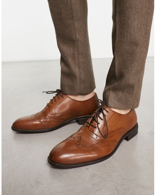 River Island leather lace up brogue in