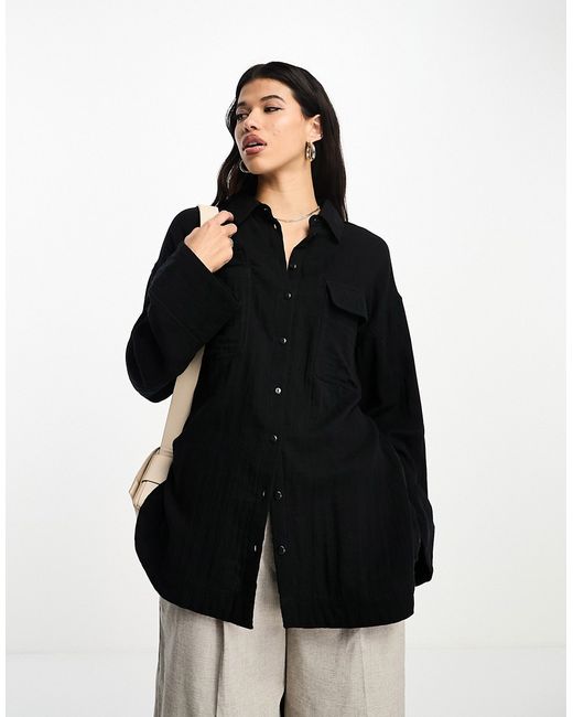 Asos Design oversized cheesecloth shirt in
