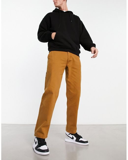 New Look straight fit carpenters pants in mid