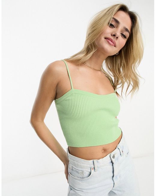 Asos Design knit crop cami with skinny strap in