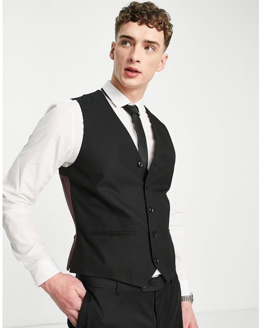 Topman textured suit vest in