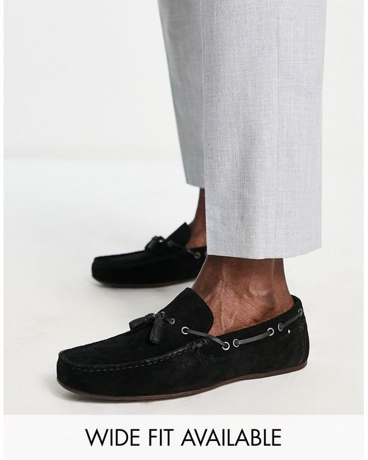 Asos Design loafers in suede with lace detail