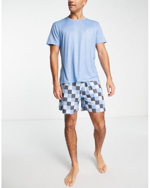 Loungeable geo print short pajama set in