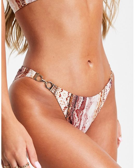 Figleaves brazilian bikini bottom in snake print