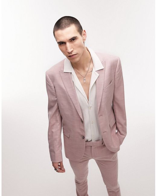 Topman super skinny two button wedding suit jacket in