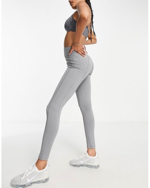 Threadbare Fitness gym leggings with stitch detail in heather