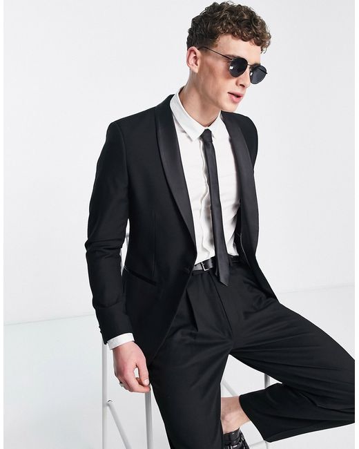 French Connection slim fit dinner suit jacket in