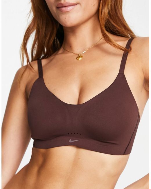 Nike Training Dri-FIT Alate Minimalist light-support padded bra in dark