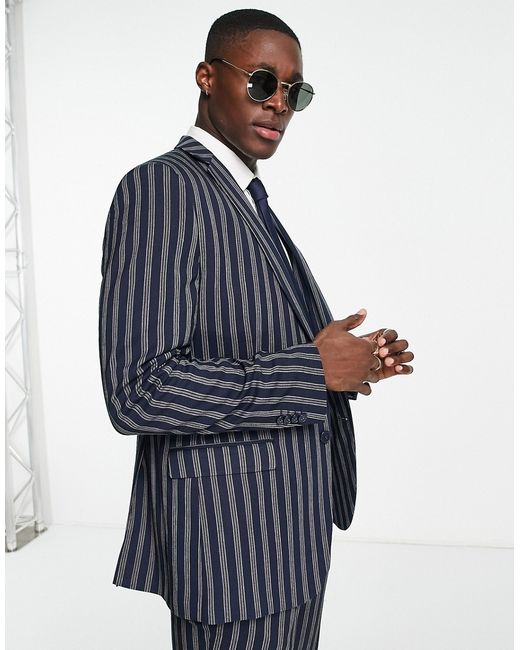 French Connection stripe linen suit jacket in