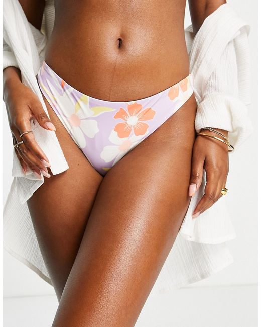 Roxy featuring Kelia Moniz cheeky bikini bottom in pastel tropical-
