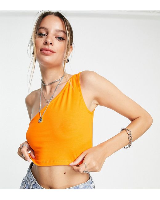 Noisy May Tall one shoulder crop top in