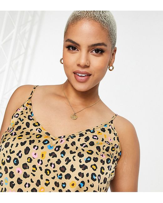 Never Fully Dressed Plus cami top in leopard confetti part of a set-