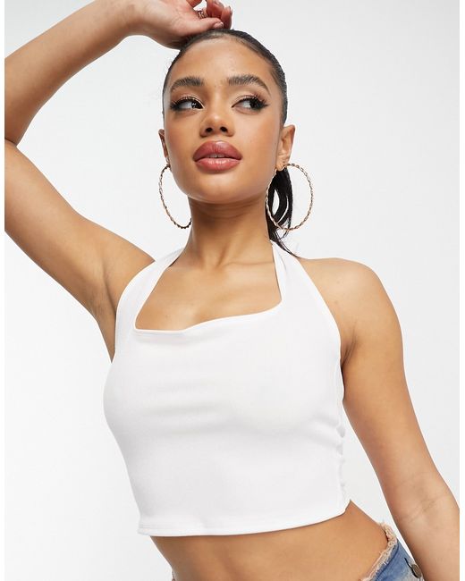 First Distraction The Label cross front halter top in