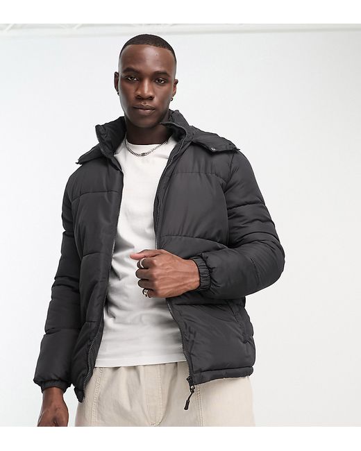 Brave Soul Tall puffer jacket with hood in