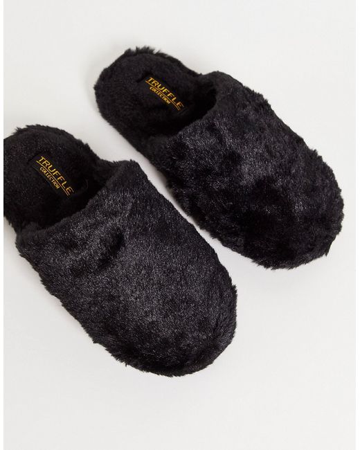 Truffle Collection fluffy mule slipper in