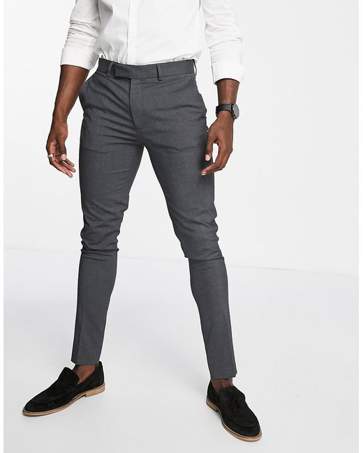 Asos Design skinny suit pants in charcoal-