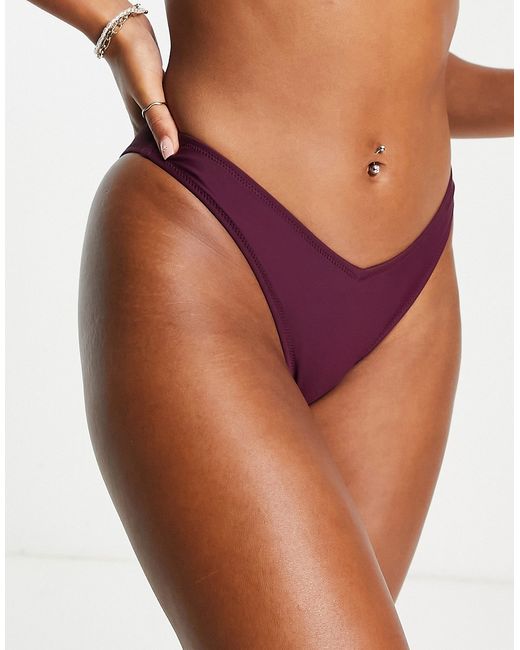 Na-Kd v-cut bikini bottom in burgundy-