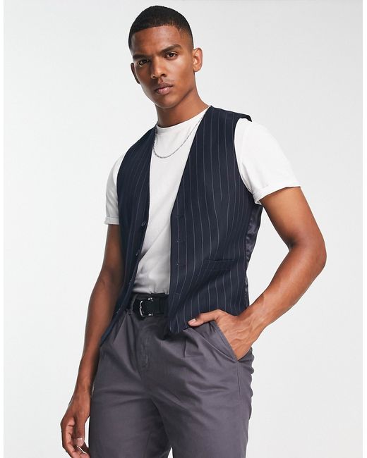 French Connection suit vest in stripe