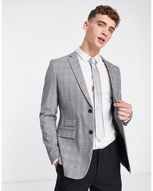 French Connection wedding suit jacket in check