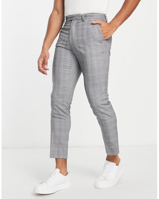 French Connection wedding suit pants in plaid