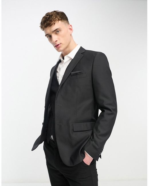 French Connection suit jacket in charcoal-