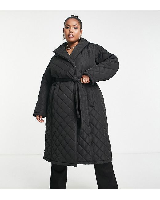 Ever New Curve quilted wrap longline coat in