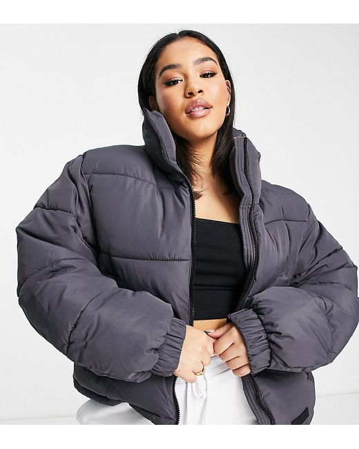 Sixth June Plus oversized cropped puffer coat in