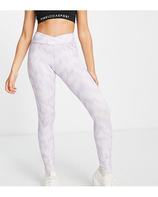 Vai21 print active leggings in pastel lilac-