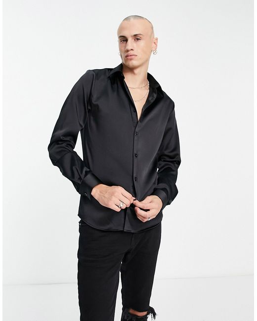 Twisted Tailor slinky slim shirt in