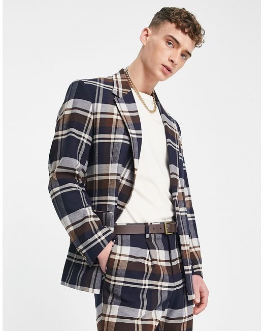 Viggo Fontaine check suit jacket in