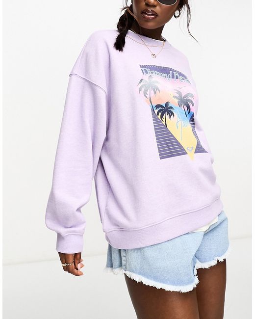 Roxy Take Your Place oversized sweatshirt in lilac-