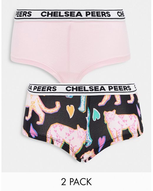 Chelsea Peers love leopard 2 pack boxer brief in and white