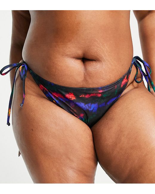 South Beach Curve Exclusive tie side bikini bottoms in print