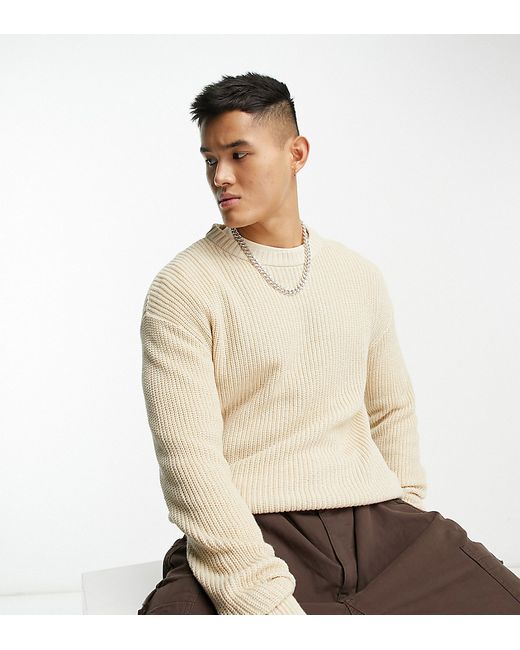 Adpt oversized ribbed sweater in oatmeal-