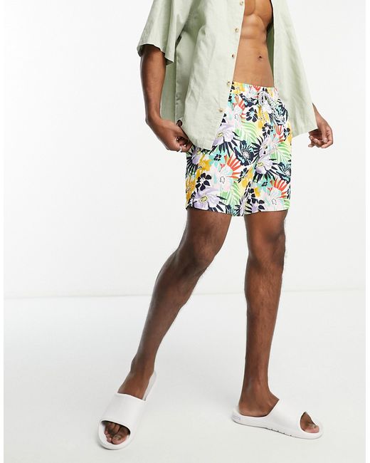 Threadbare swim shorts in bright floral-