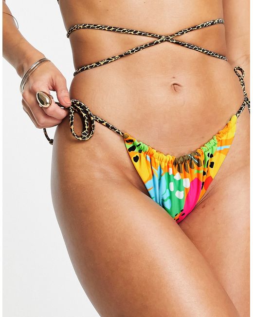 It’s Now Cool Its Now Cool Premium tie side bikini bottom in tropics
