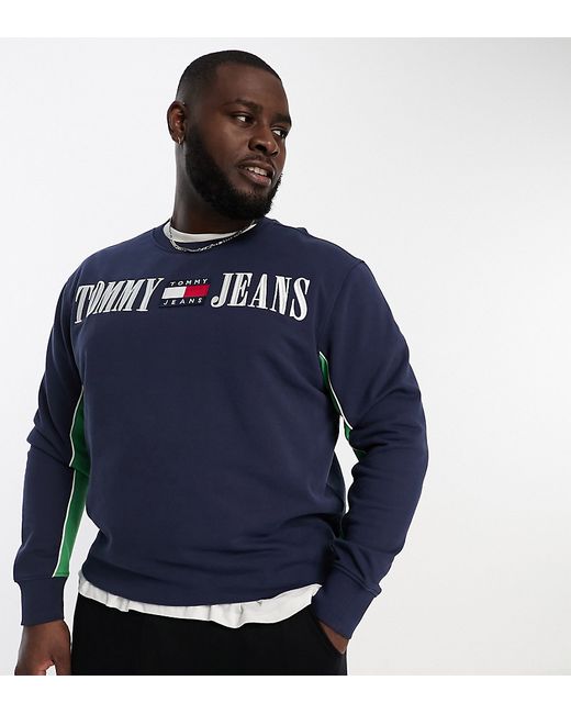Tommy Jeans Big Tall graphic stripe logo sweatshirt in