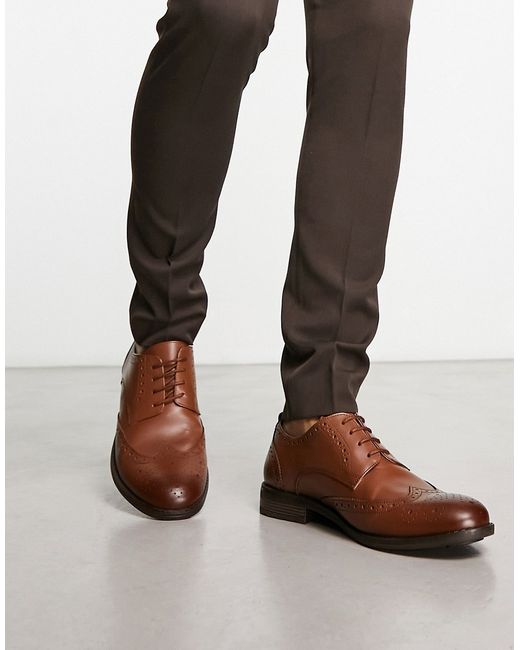 French Connection formal leather brogues tan-