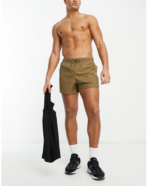 Weekday tan swim shorts in mole-
