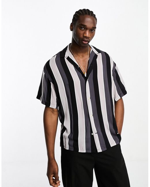 Adpt oversized shirt in with tonal stripes