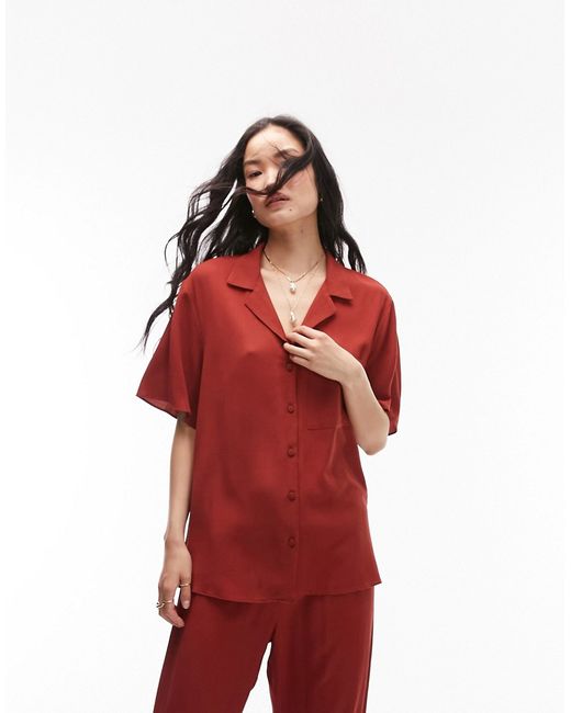 TopShop crinkle shirt in spice part of a set-