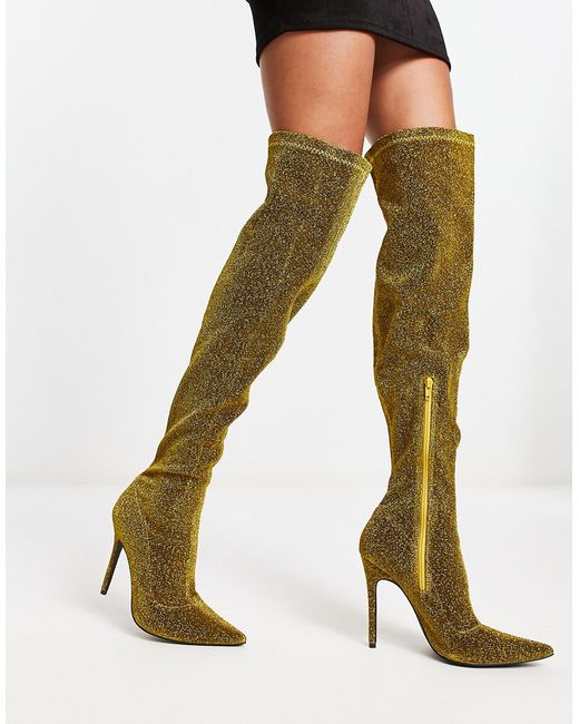 Public Desire over the knee boots in glitter