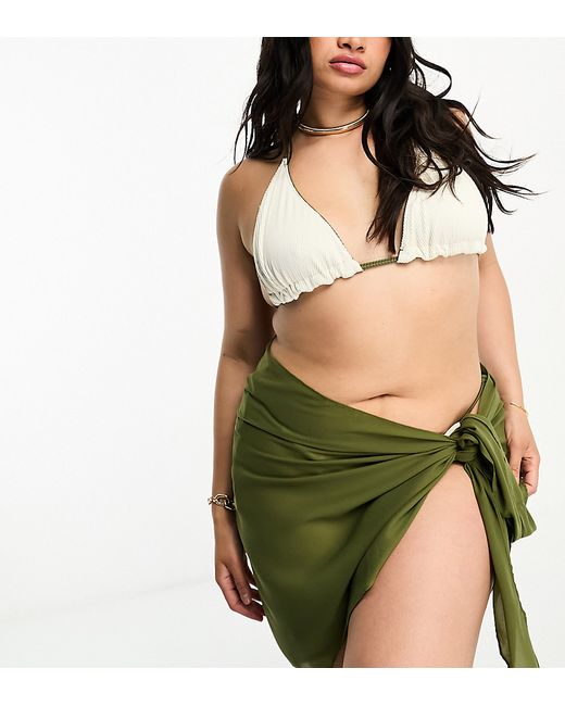 We Are We Wear Plus Maria sarong in olive-
