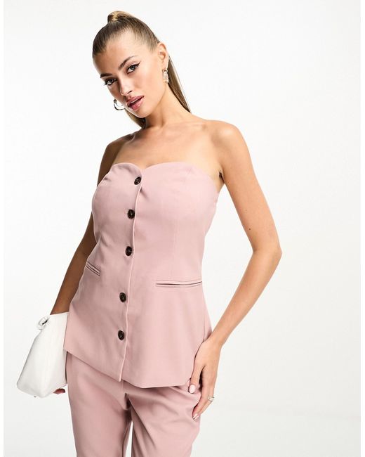 In The Style bandeau tailored corset top in part of a set